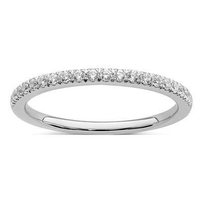 14K White Gold 1/5 ct tw Diamond Wedding Band