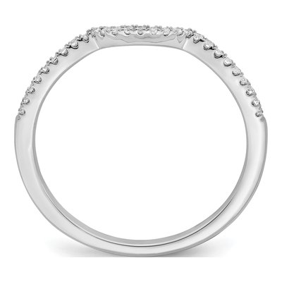 14K White Gold 1/15 ct tw Diamond Contoured Wedding Band – view 3