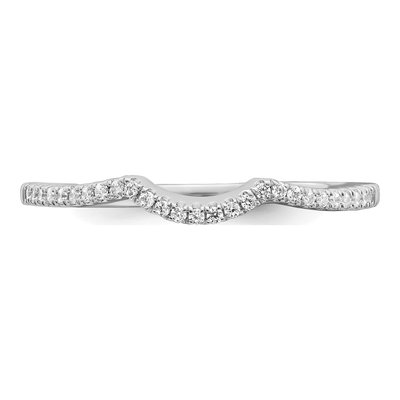 14K White Gold 1/15 ct tw Diamond Contoured Wedding Band – view 5