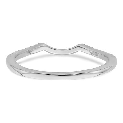 14K White Gold 1/15 ct tw Diamond Contoured Wedding Band – view 6