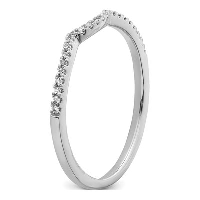 14K White Gold 1/15 ct tw Diamond Contoured Wedding Band – view 7