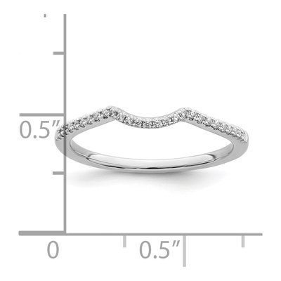 14K White Gold 1/15 ct tw Diamond Contoured Wedding Band – view 8