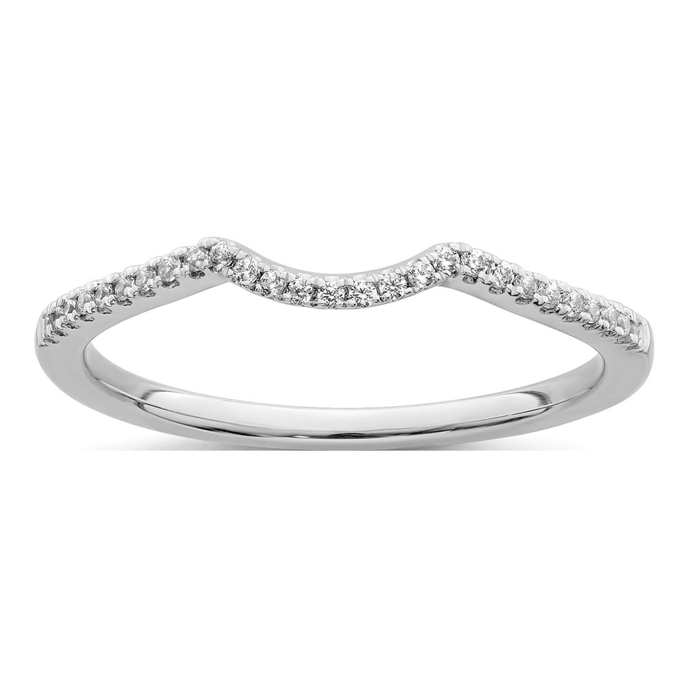14K White Gold 1/15 ct tw Diamond Contoured Wedding Band