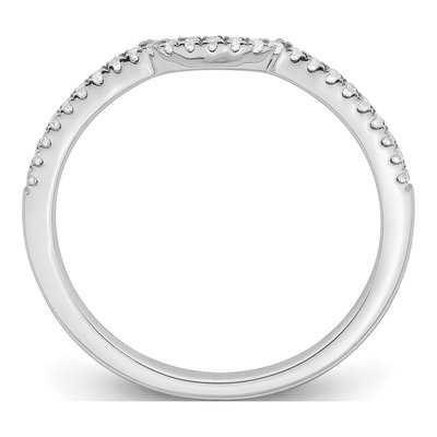 14K White Gold 1/8 ct tw Diamond Contoured Wedding Band – view 2