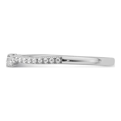 14K White Gold 1/8 ct tw Diamond Contoured Wedding Band – view 3