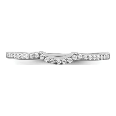 14K White Gold 1/8 ct tw Diamond Contoured Wedding Band – view 4