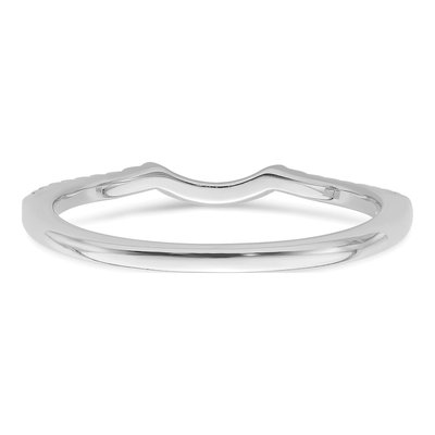 14K White Gold 1/8 ct tw Diamond Contoured Wedding Band – view 5