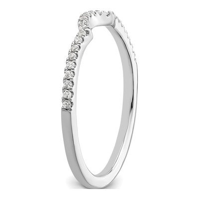 14K White Gold 1/8 ct tw Diamond Contoured Wedding Band – view 6