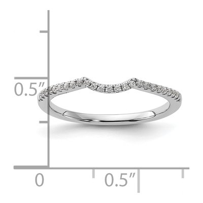 14K White Gold 1/8 ct tw Diamond Contoured Wedding Band – view 7