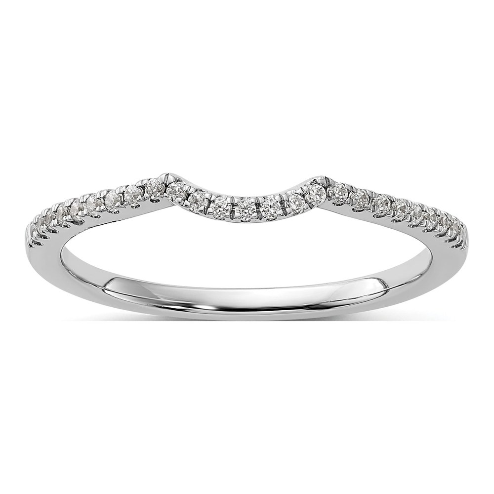 14K White Gold 1/8 ct tw Diamond Contoured Wedding Band