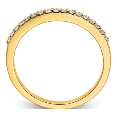14K Yellow Gold 1/6 ct tw Diamond Contoured Wedding Band – view 2