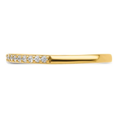 14K Yellow Gold 1/6 ct tw Diamond Contoured Wedding Band – view 3