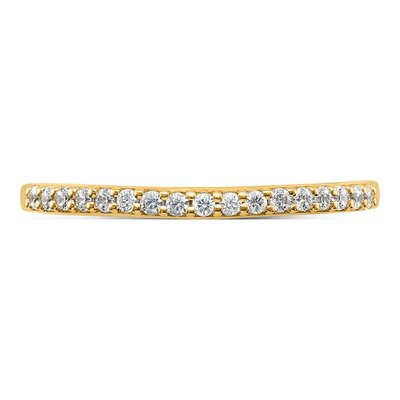14K Yellow Gold 1/6 ct tw Diamond Contoured Wedding Band – view 4