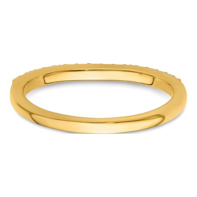 14K Yellow Gold 1/6 ct tw Diamond Contoured Wedding Band – view 5
