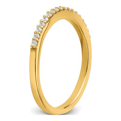 14K Yellow Gold 1/6 ct tw Diamond Contoured Wedding Band – view 6
