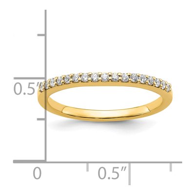 14K Yellow Gold 1/6 ct tw Diamond Contoured Wedding Band – view 7