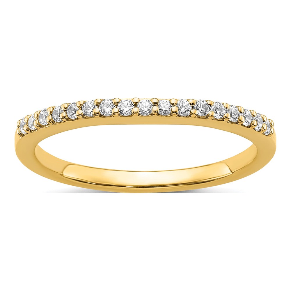 14K Yellow Gold 1/6 ct tw Diamond Contoured Wedding Band