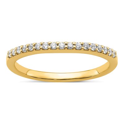 14K Yellow Gold 1/6 ct tw Diamond Contoured Wedding Band