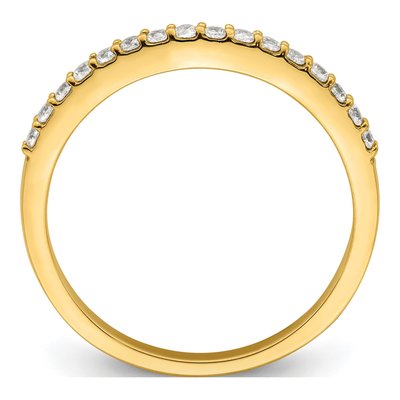 14K Yellow Gold 1/5 ct tw Diamond Contoured Wedding Band – view 2