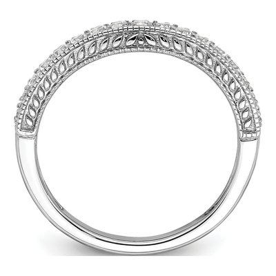 14K White Gold 1/4 ct tw Diamond Contoured Wedding Band – view 3