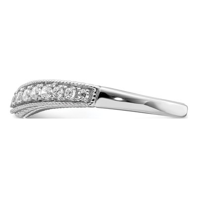 14K White Gold 1/4 ct tw Diamond Contoured Wedding Band – view 4