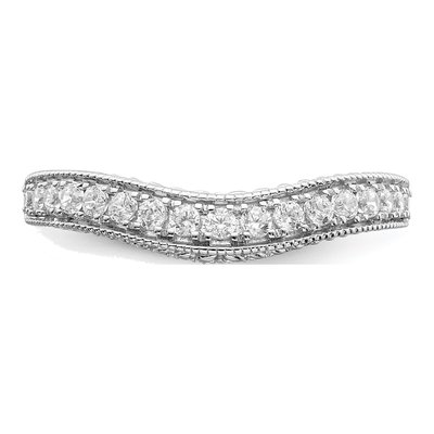 14K White Gold 1/4 ct tw Diamond Contoured Wedding Band – view 5