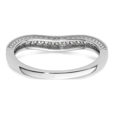 14K White Gold 1/4 ct tw Diamond Contoured Wedding Band – view 6