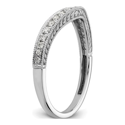 14K White Gold 1/4 ct tw Diamond Contoured Wedding Band – view 7