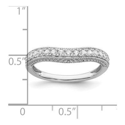 14K White Gold 1/4 ct tw Diamond Contoured Wedding Band – view 8
