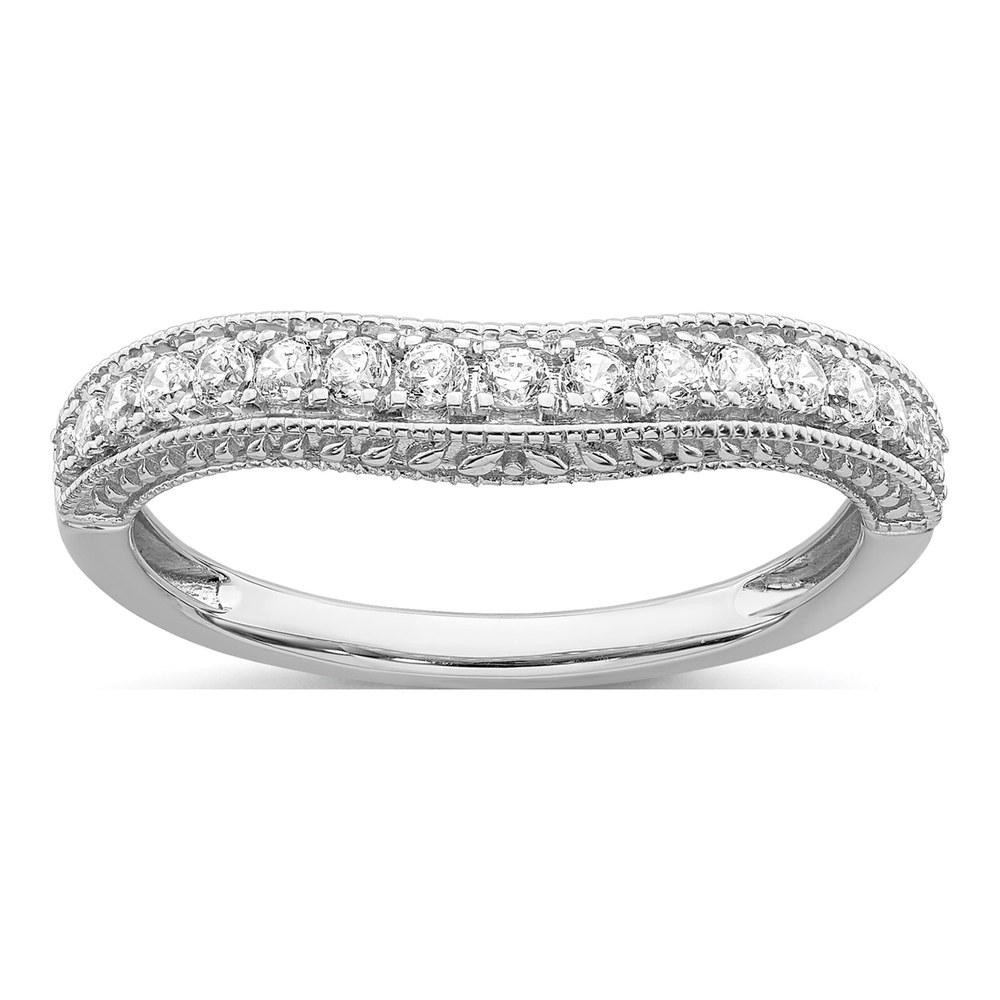 14K White Gold 1/4 ct tw Diamond Contoured Wedding Band