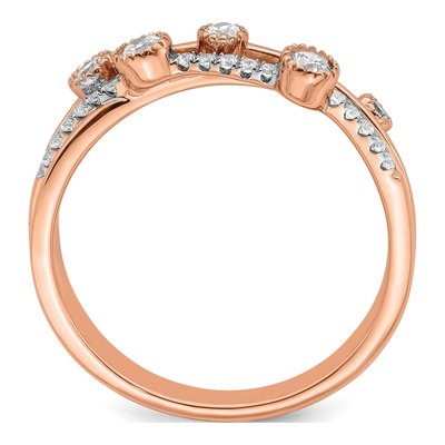14K Rose Gold 1/4 ct tw Lab-Grown Diamond Criss Cross Ring – view 2