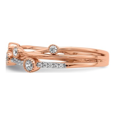 14K Rose Gold 1/4 ct tw Lab-Grown Diamond Criss Cross Ring – view 3