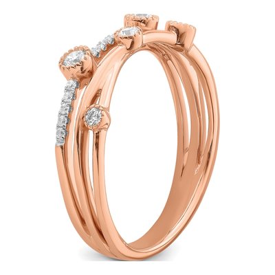 14K Rose Gold 1/4 ct tw Lab-Grown Diamond Criss Cross Ring – view 6