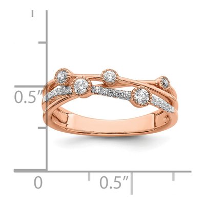 14K Rose Gold 1/4 ct tw Lab-Grown Diamond Criss Cross Ring – view 7