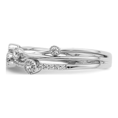14K White Gold 1/4 ct tw Lab-Grown Diamond Criss Cross Ring – view 3