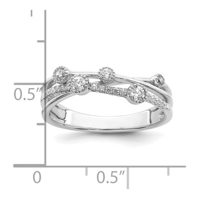 14K White Gold 1/4 ct tw Lab-Grown Diamond Criss Cross Ring – view 4