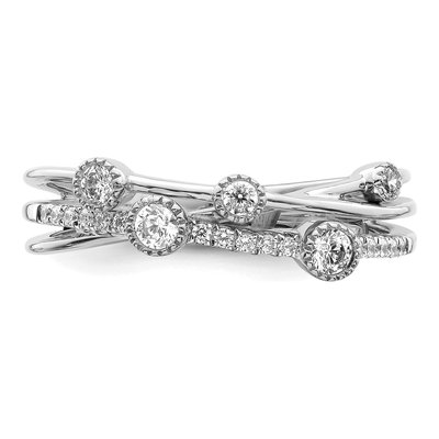 14K White Gold 1/4 ct tw Lab-Grown Diamond Criss Cross Ring – view 5