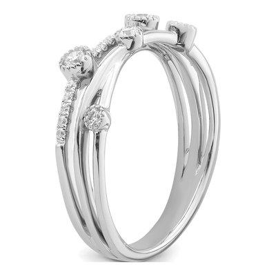 14K White Gold 1/4 ct tw Lab-Grown Diamond Criss Cross Ring – view 7