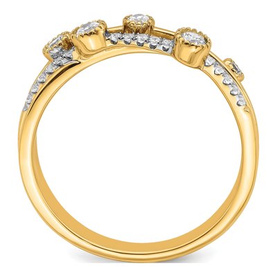 14K Yellow Gold 1/4 ct tw Lab-Grown Diamond Criss Cross Ring – view 3