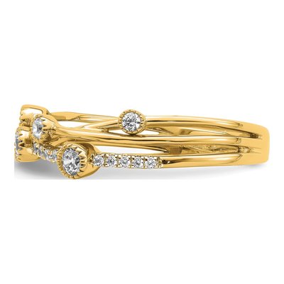 14K Yellow Gold 1/4 ct tw Lab-Grown Diamond Criss Cross Ring – view 4