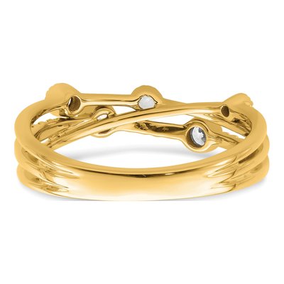 14K Yellow Gold 1/4 ct tw Lab-Grown Diamond Criss Cross Ring – view 7