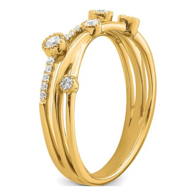 14K Yellow Gold 1/4 ct tw Lab-Grown Diamond Criss Cross Ring – view 8