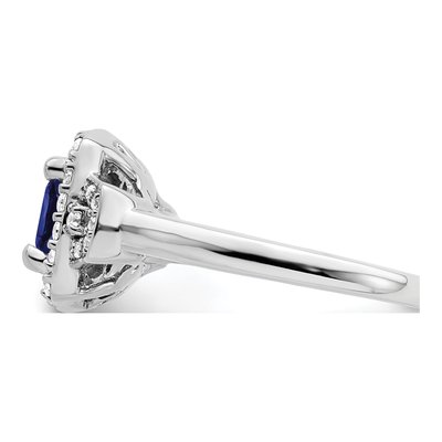 14K White Gold 0.38 ct tw Lab-Created Sapphire & Lab-Grown Diamond Halo Ring – view 3