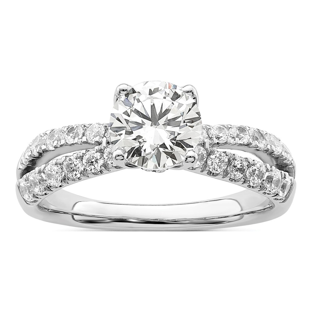 14K White Gold Lab Grown Diamond Semi Mount Ring