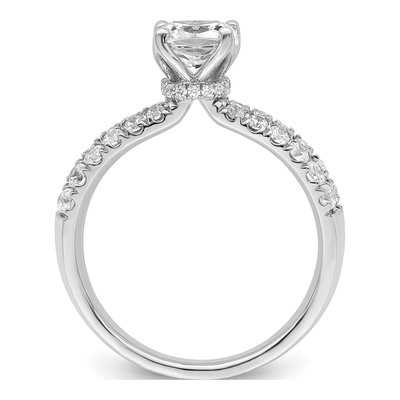 14K White Gold Lab-Grown Diamond Cushion Engagement Ring Semi-Mount – view 3