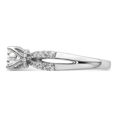 14K White Gold Lab-Grown Diamond Cushion Engagement Ring Semi-Mount – view 4