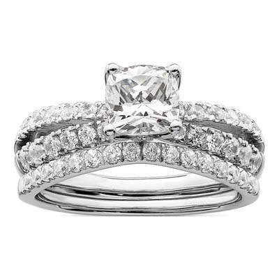 14K White Gold Lab-Grown Diamond Cushion Engagement Ring Semi-Mount – view 5