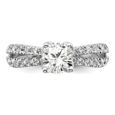 14K White Gold Lab-Grown Diamond Cushion Engagement Ring Semi-Mount – view 6