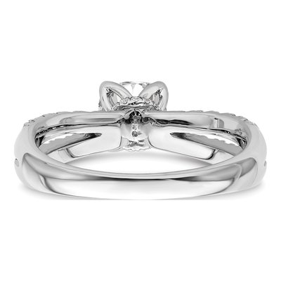14K White Gold Lab-Grown Diamond Cushion Engagement Ring Semi-Mount – view 7