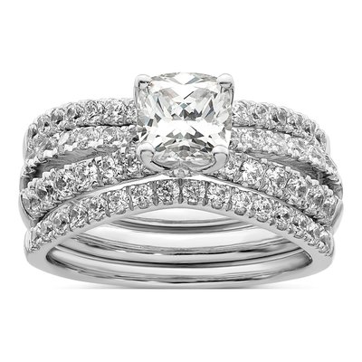 14K White Gold Lab-Grown Diamond Cushion Engagement Ring Semi-Mount – view 8
